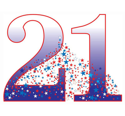 Numéro 21 en carton taille réelle