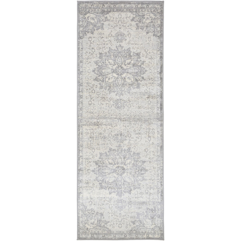 Caelan Grey/Ivory Area Rug, Runner 80 x 220cm