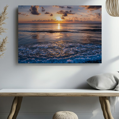 Reproduction d'art sur toile, "Scène océanique sereine au coucher du soleil"