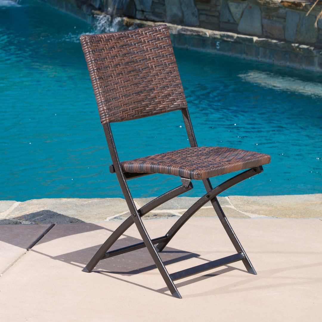 Womack Metal Outdoor Dining Side Chair (Set of 2) Wrought Studio™