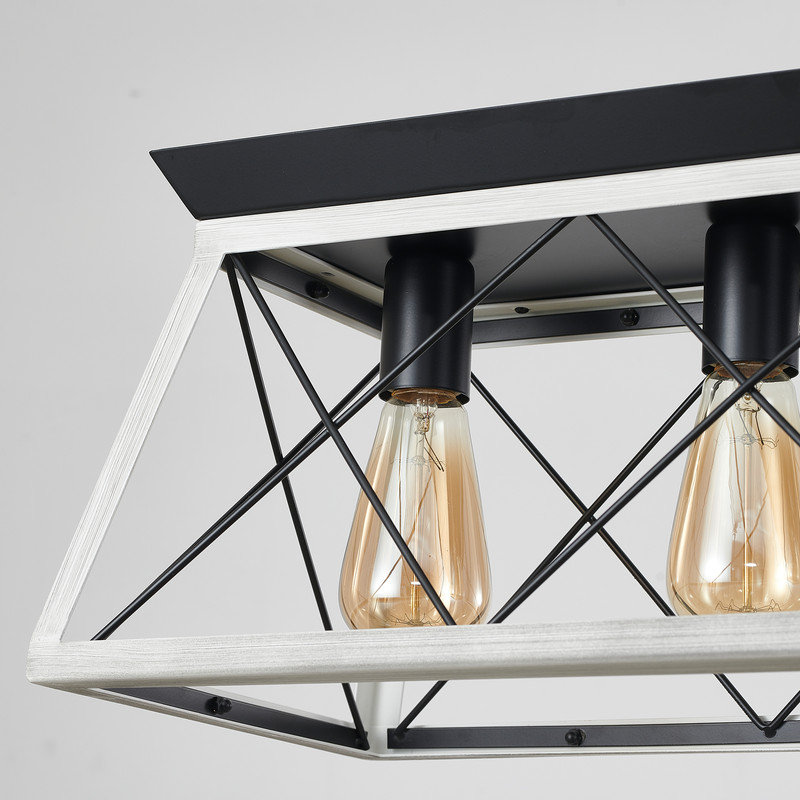 Lustre de ferme à 5 lumières pour salle à manger, suspension rustique pour îlot de cuisine/salle à manger, blanc (ampoules non comprises)