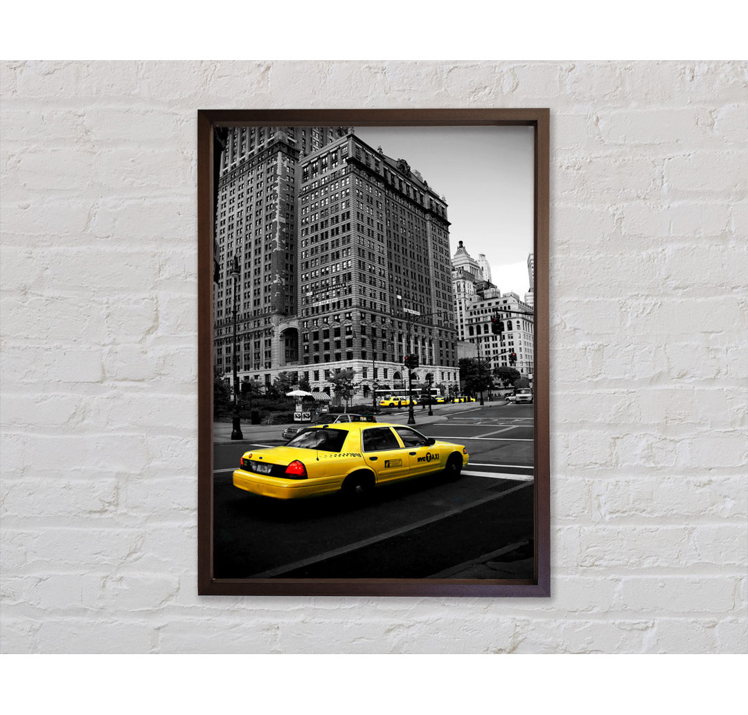 Nyc Yellow Cab - Einzelner Bilderrahmen Kunstdrucke auf Leinwand