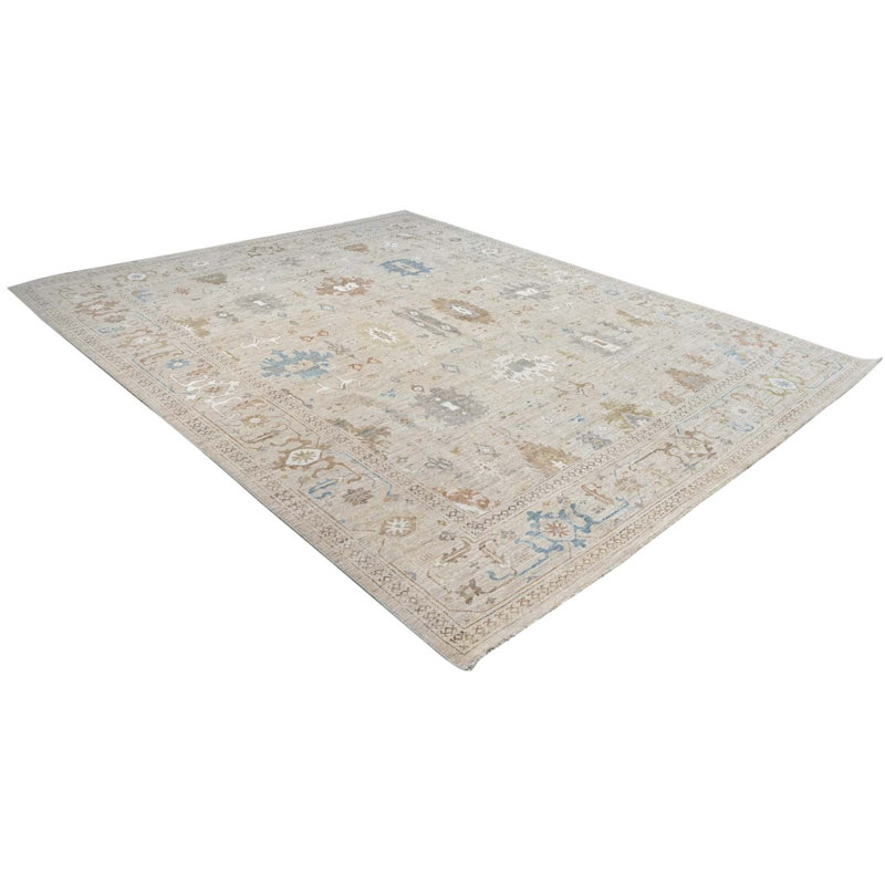 Oushak Collection, Transitional One-of-a-Kind Rectangle 8'1" X 9'11" Hand Knotted Area Rug
