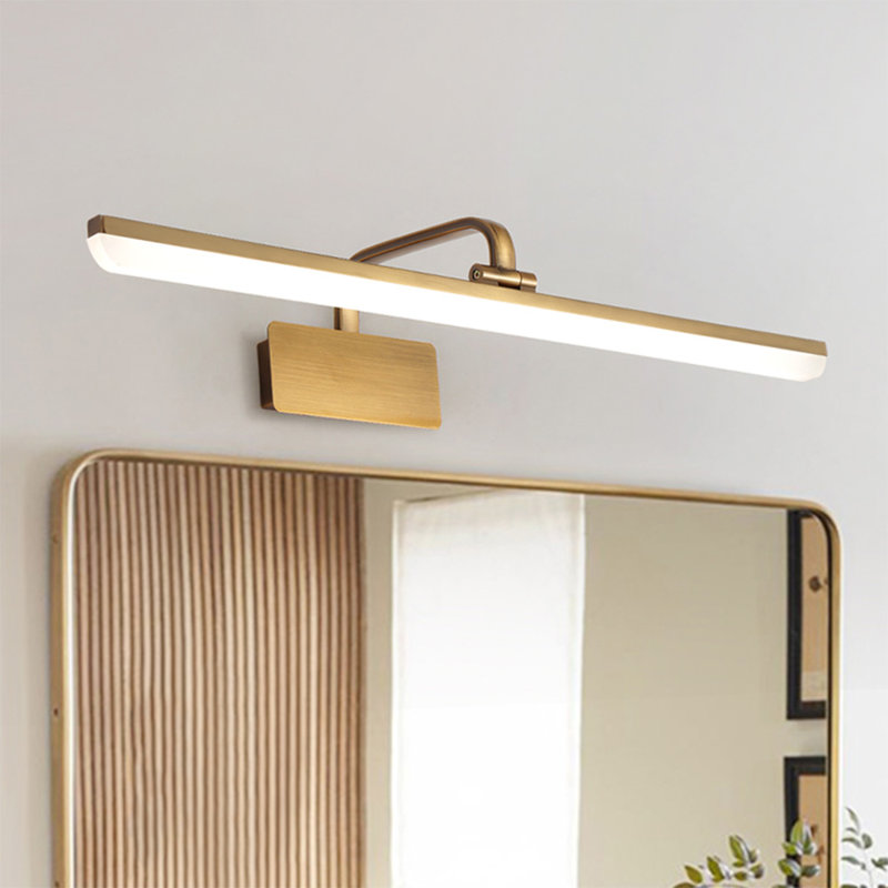 Barre de salle de bain à DEL Mekesha, 3000 K à 6000 K,  H 5,1 po x l 23,6 po x P 8,3 po, Brass Gold