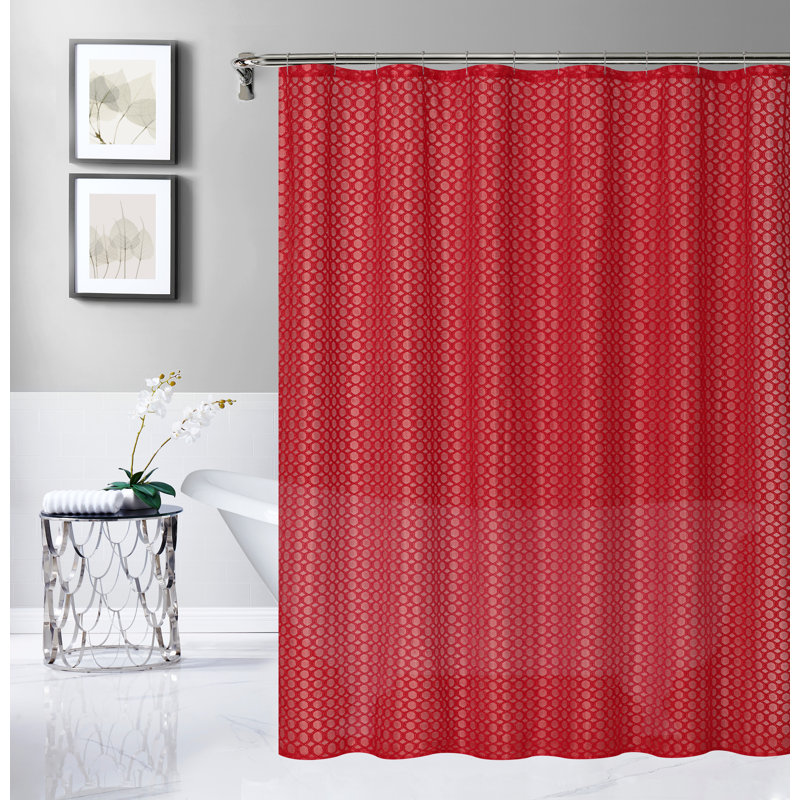Rideau de douche Parker en chenille rouge, Rouge
