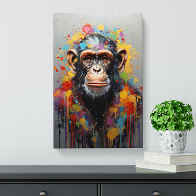Monkey Contemporary - Wrapped Canvas
