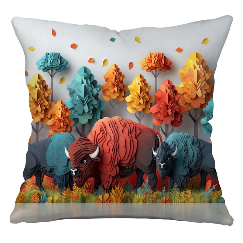   Reversible Throw Pillow, 16"H x 16"W