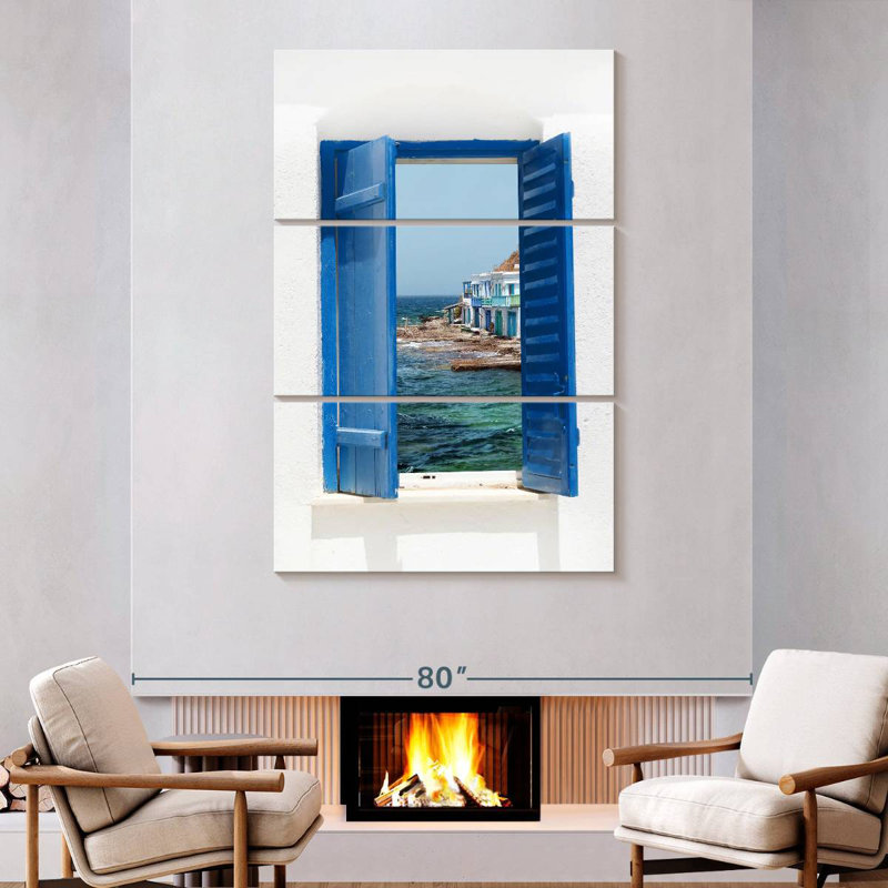 Lilie Window To Coastal Greece, 74" H x 48" W