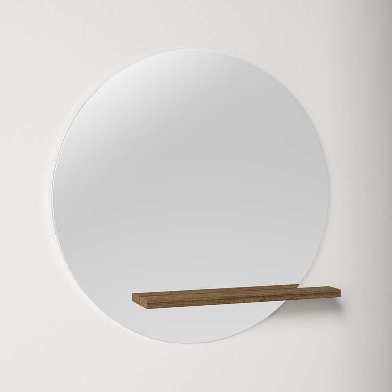 Beacon Round Mirror with Shelves