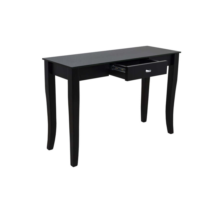 Bouleaux 110cm Glass Top Console Table, Black