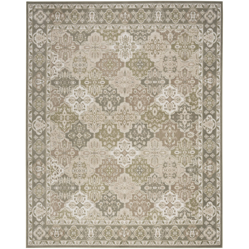 Tapis oriental rectangulaire en polypropylène tissé à la machine Bowra, Rectangle 6 pi x 9 pi