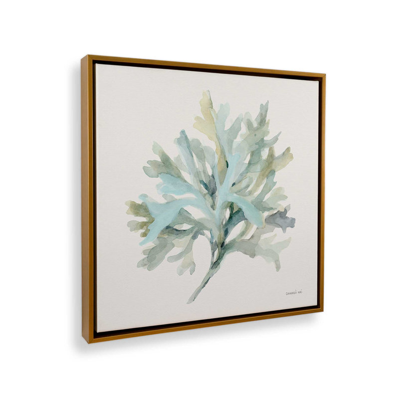 Coastal Sagebrush Whisper sur toile, Cadre flottant or poli, H 16,75 po x l 16,75 po