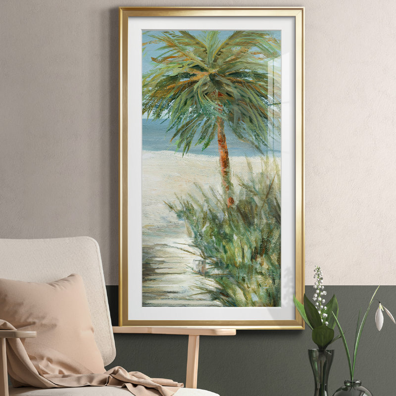 Beach Walk II - reproduction de photo sur papier encadrée, Papier doré, H 14,5 po x l 26,5 po x P 1,5 po
