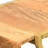 17 Inch Side End C Table, Natural Mango Wood Top with Drop Edge, Iron Gold Angled Frame
