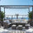7 Piece  Wicker Patio Dining Set  9-Seat  Outdoor Sectional Cushions Sofa With Ottomans & Dining Table Porch Backyard Garden-782231617