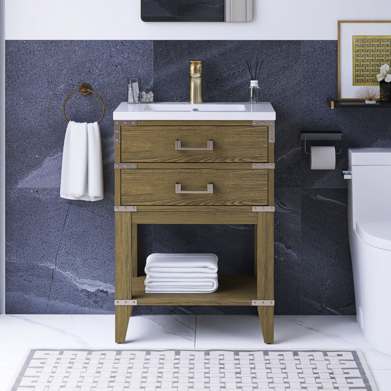 Lavabo autoportant 24 po chêne gris