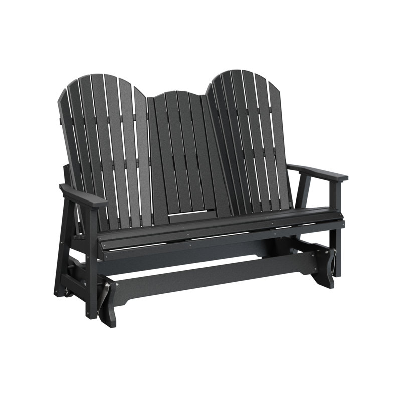 Berlin Gardens Comfo Back Regular Premium 5′ Three Seat Glider With Console, Black