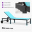 Chaise longue d'extérieur inclinable en aluminium avec roulettes et table pour chaises longues inclinables-501415746
