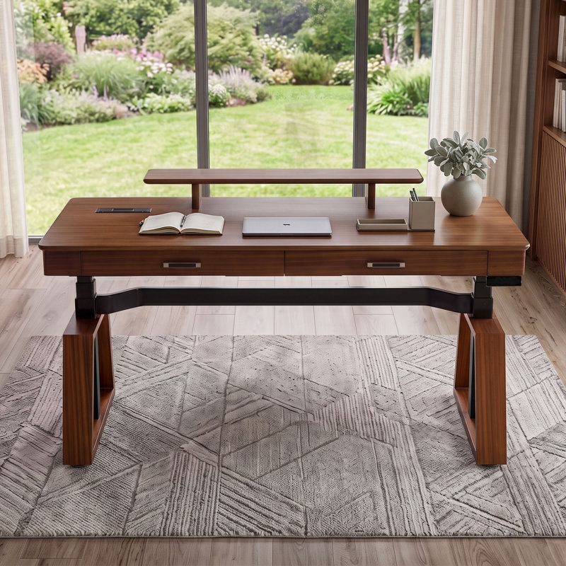 Goldie TX63, Standing Desk, Walnut