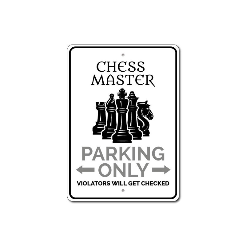Enseigne en aluminium Chess Master, H 14 po x l 10 po x P 0,04 po