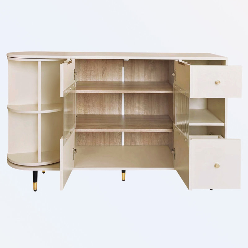 Cracraft  2 Drawer Sideboard, Beige