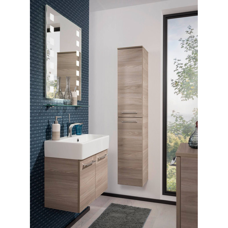 Lima 59cm Single Bathroom Vanity Base Only, Stone ash