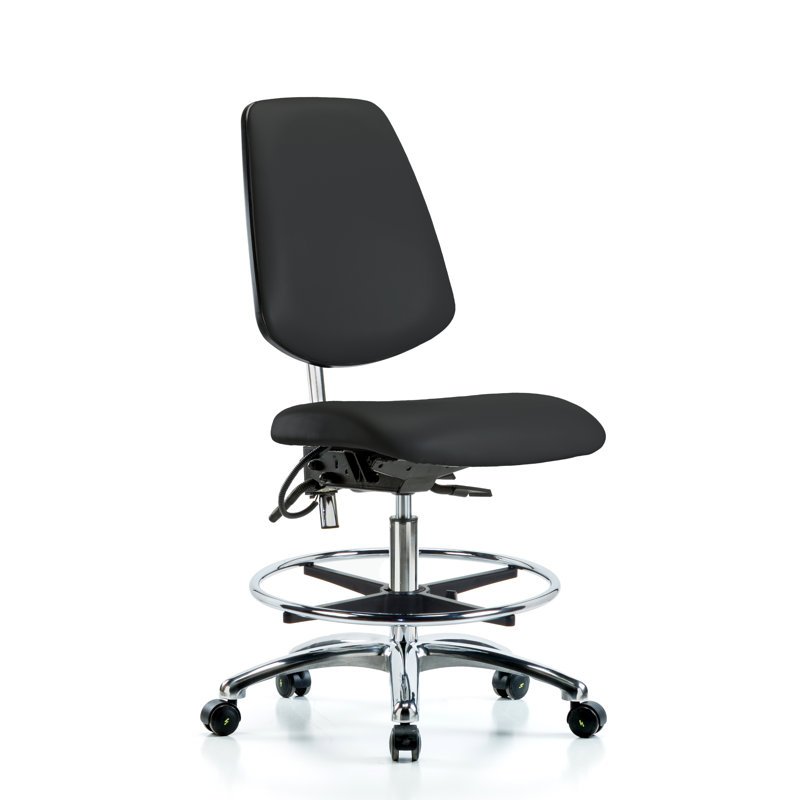 Lucian ESD Vinyl Drafting Chair, Casters, Not Included, Black