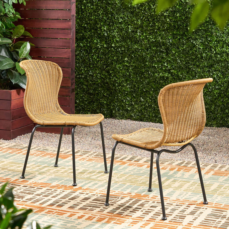 ensemble de 2 chaises de patio avec pieds en métal