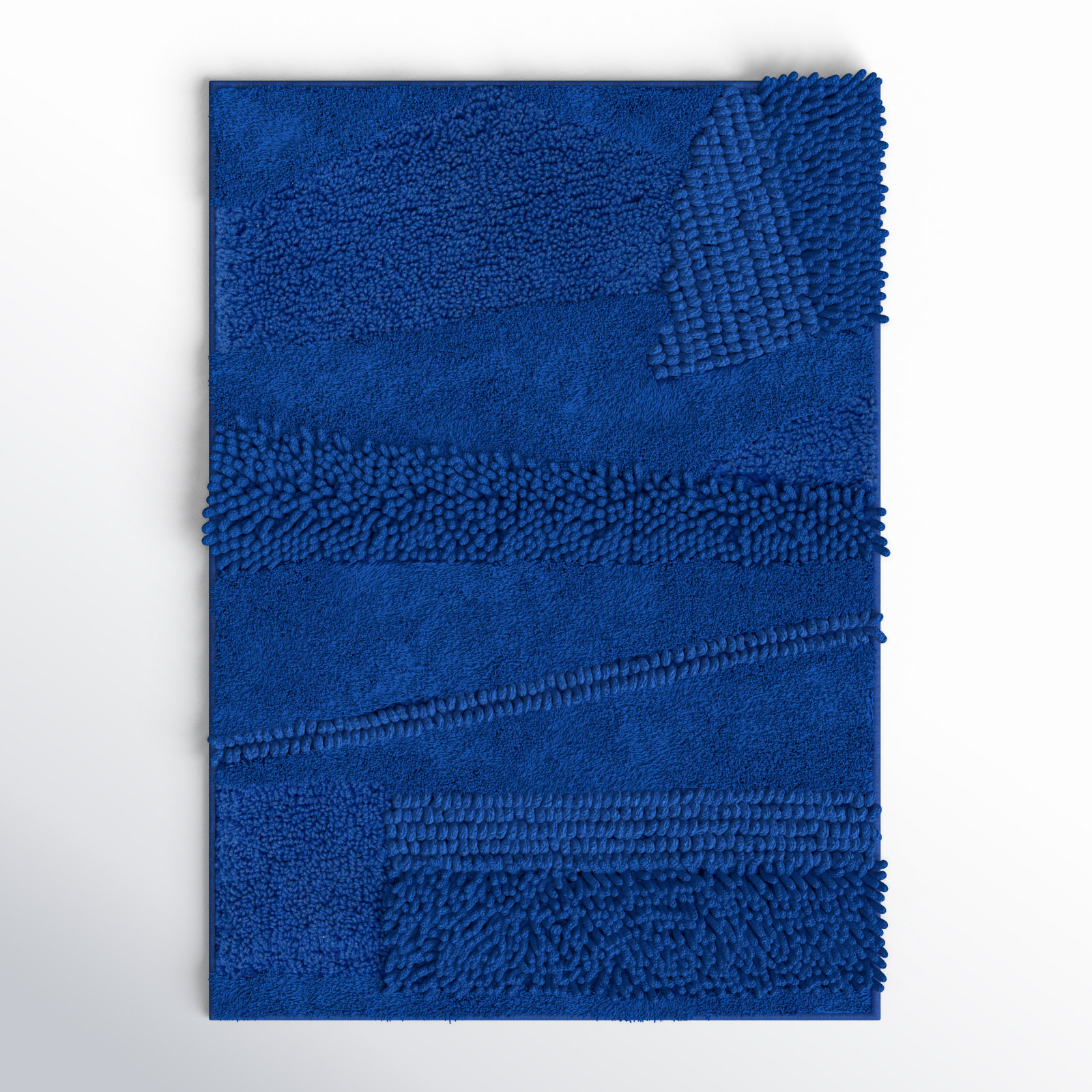 Laverne Solid Cotton Bath Rug, Fiesta Cobalt, 17" W x 24" L