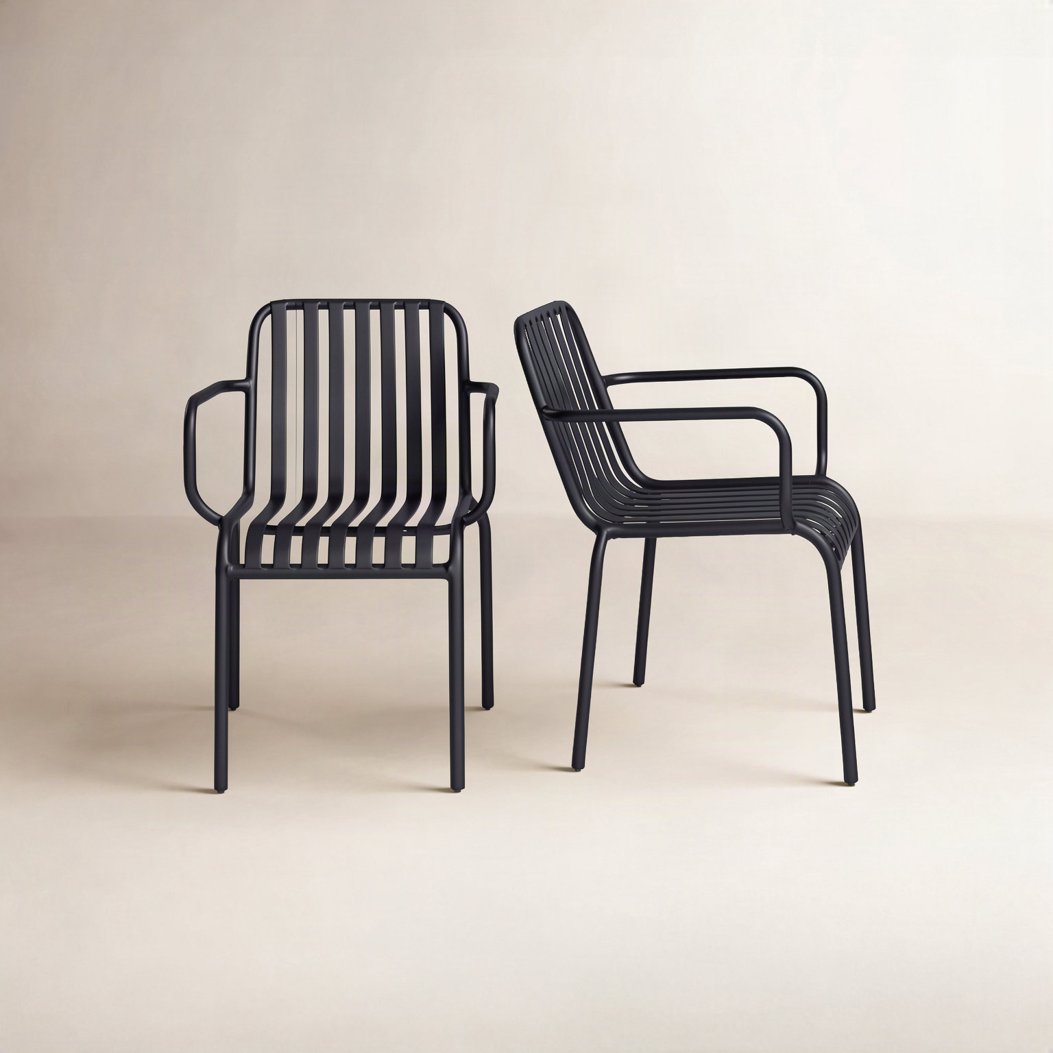 Abra Stackable Patio Armchair, Black