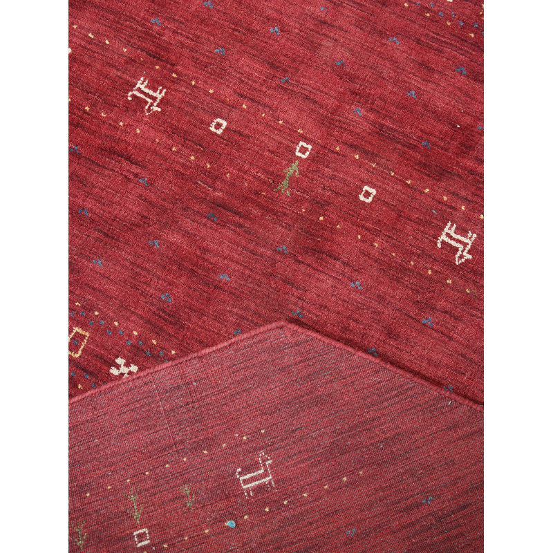 Maggiemae Hand Knotted Loom Wool Eco-Friendly Area Rugs - Octagon, Red Color, Contemporary Modern Design, High Pile Thick Handmade Anti Skid Area Rugs for Living Room, Bed Room