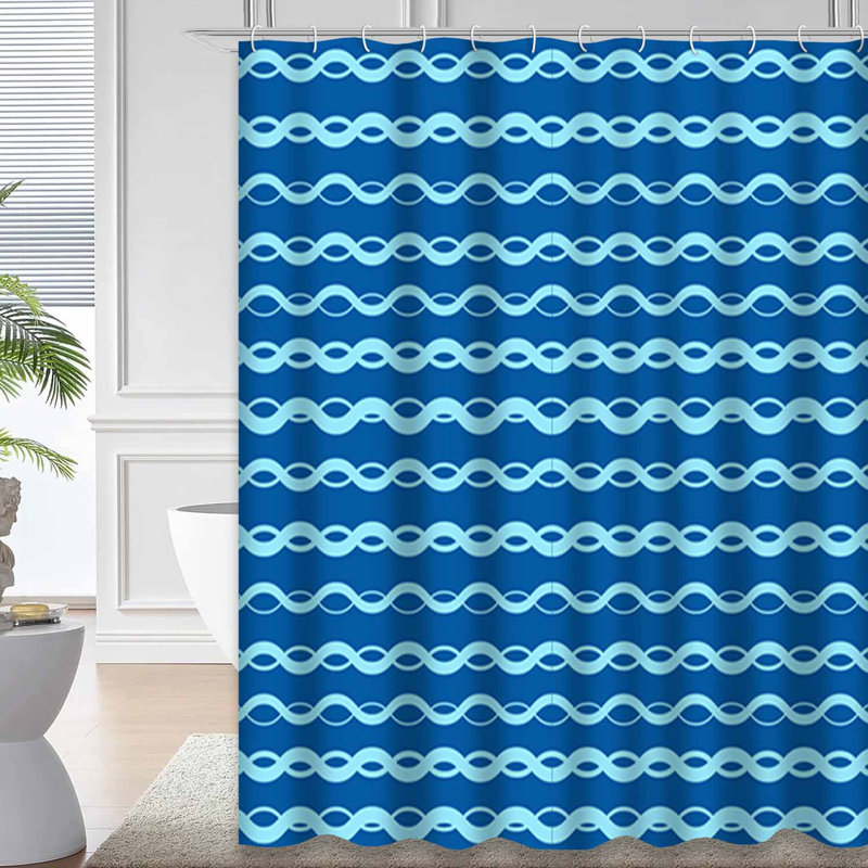 Rideau de douche abstrait abstrait 12 vagues, L 72 po x l 72 po