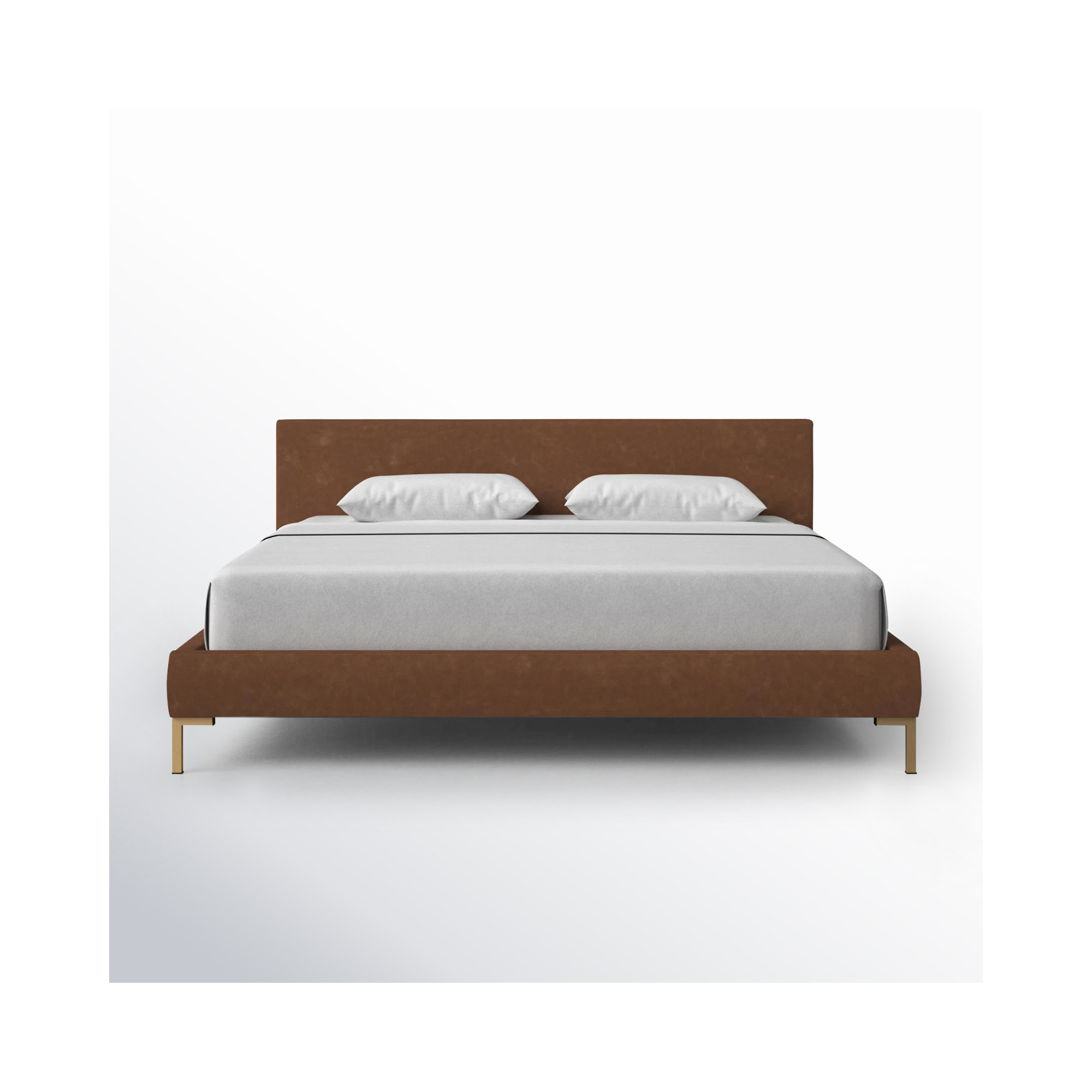Rand Upholstered Bed, Queen, Brass, Brass