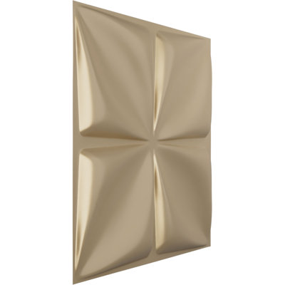 L 19 5/8 po x H 19 5/8 po Panneau mural décoratif 3D EnduraWall Riley, brume champagne métallique universelle (couvre 2,67 pieds carrés)