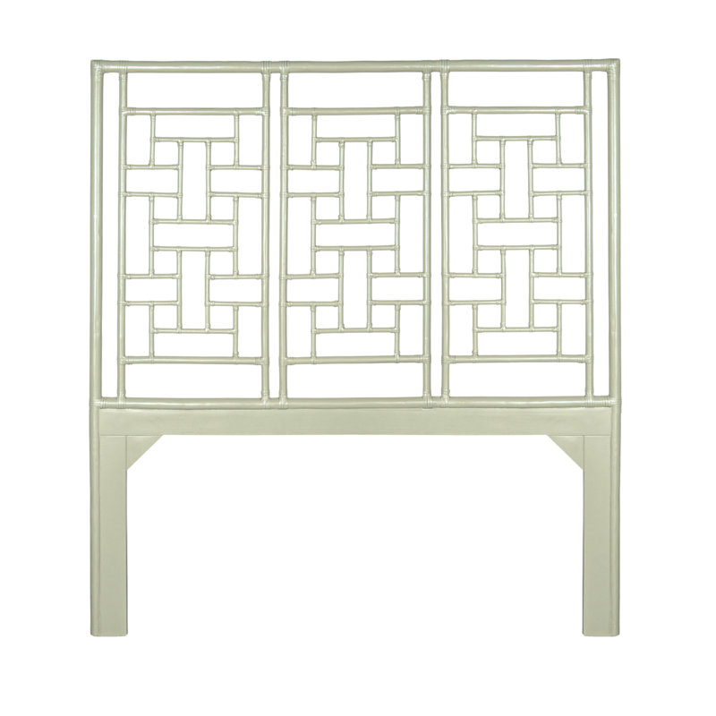 Ohana Rattan Open-Frame Headboard, Queen, Celery Green