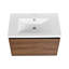Ensemble de meuble-lavabo brun avec lavabo en résine 30 po et 2 portes-417435555