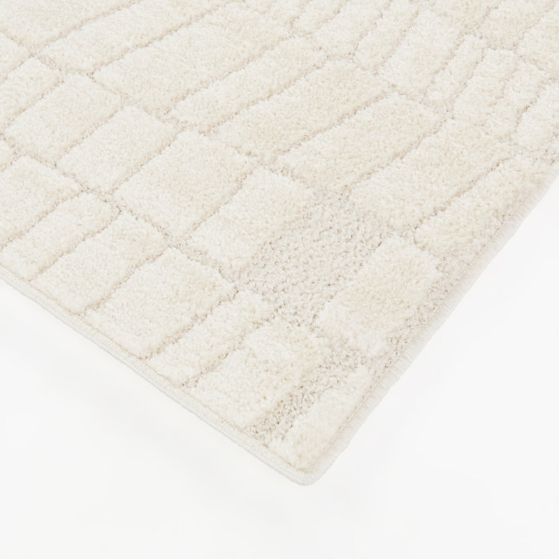 Sabatier Cream Organic Modern Area Rug, Rectangle 5'3" x 7'