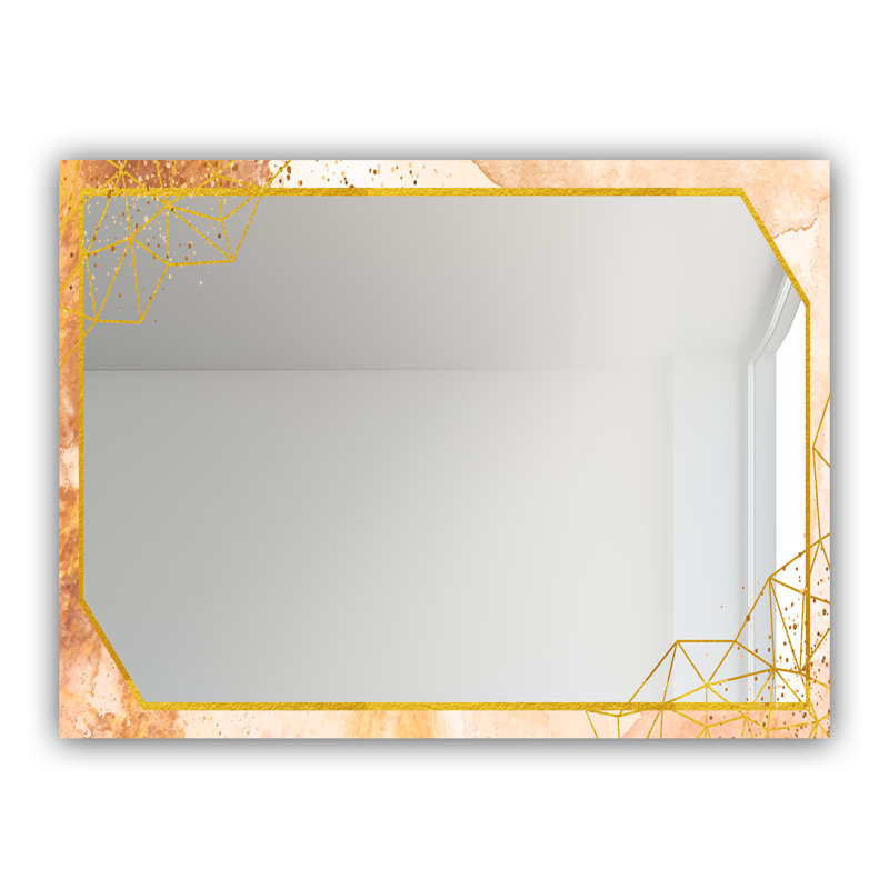 Cadre doré et rose 20 - Miroir glamour - Miroir mural moderne, H 29,5 po x l 39,4 po