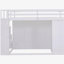 Lit mezzanine double en bois avec placard intégré, armoire et tiroirs, blanc-121070179