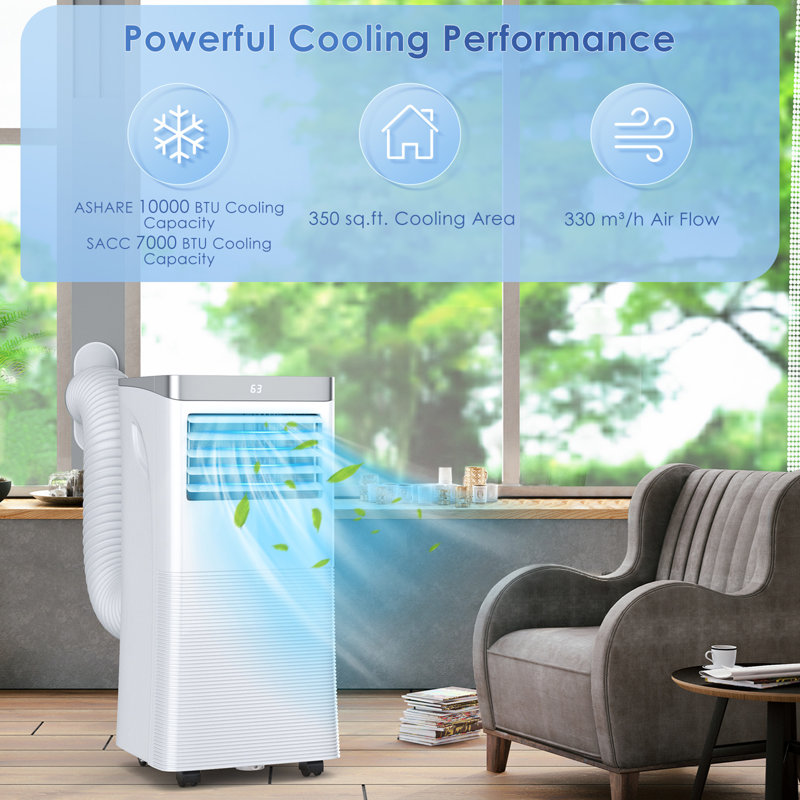 Gymax 10000 BTU Portable Air Conditioner with Dehumidifier Function and Fan