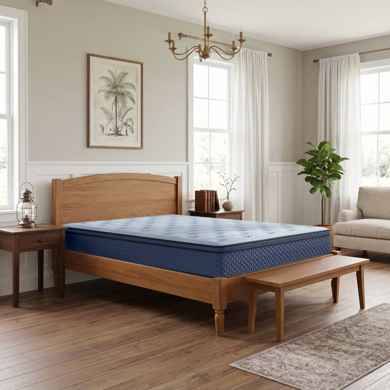 Matelas hybride, Très grand californien, Bleu, 12"