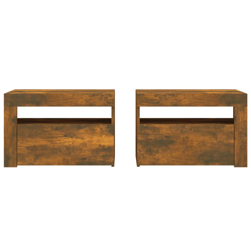 Aamirah 60cm W Bedside Table, Smoked Oak