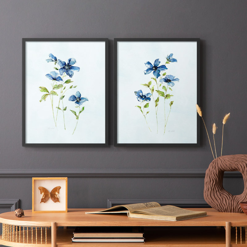 «Blue Wonders I», reproduction encadrée de qualité supérieure - prête à être accrochée - aucun clou requis - aucun clou requis