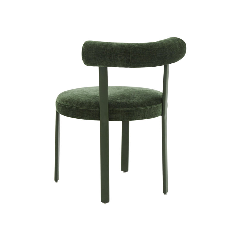 Chaise de salle à manger en chenille Emma Performance, Noir, Noir