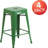 Commercial Grade Metal Counter Height Stool Set Of 4, Backless Indoor/Outdoor Stackable Barstools With Square Seats