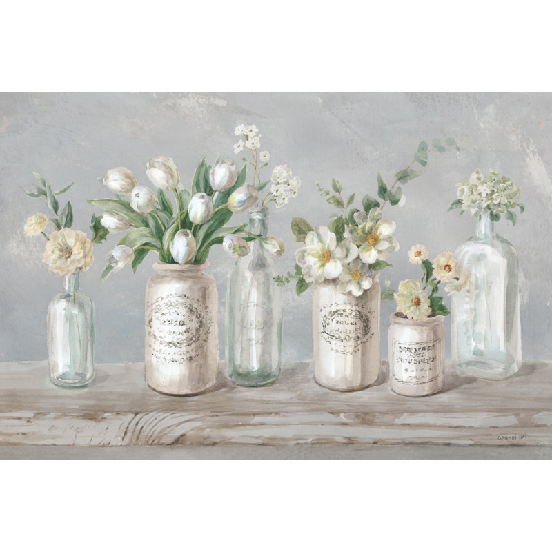 Marmalade Flowers I Neutral by Danhui Nai - Wrapped Canvas Art Prints, 30cm H x 46cm W x 3.8cm D