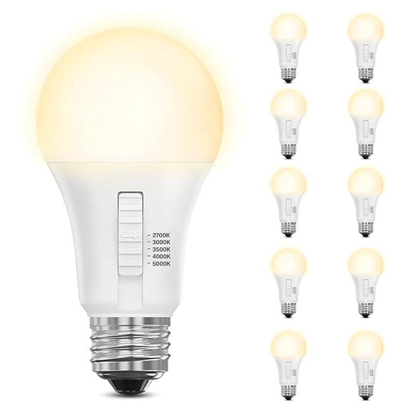 Ampoule à DEL Feit A19 E26 (moyenne) blanche réglable de 60 watts, 10 pièces