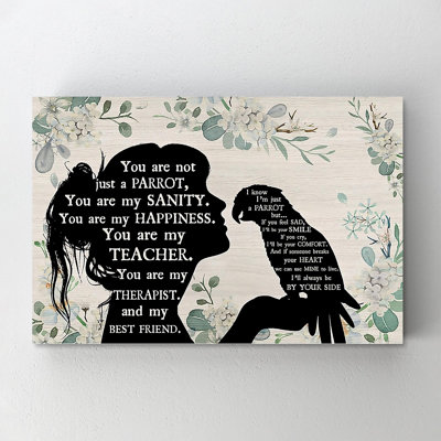 " Parrot Friends - 1 Piece Rectangle Graphic Art Print On Wrapped Canvas "