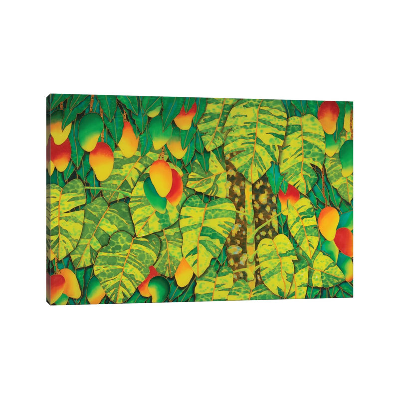 «Monstera and Mango» par Daniel Jean-Baptiste, reproduction d'art sur toile tendue, H 18 po x l 26 po x P 1,5 po