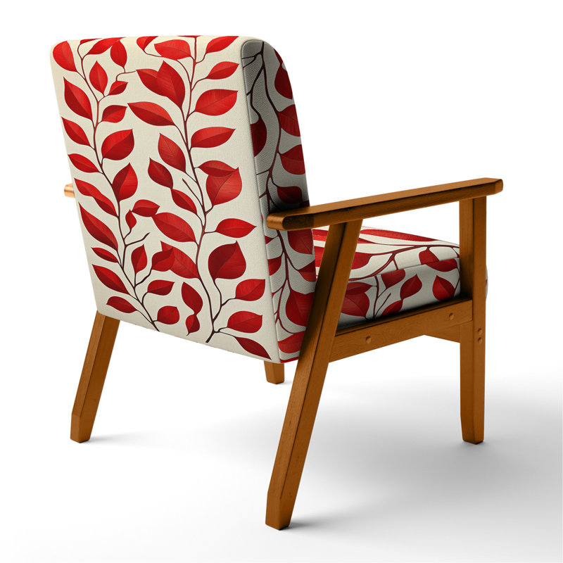 Chaise rembourrée Abstract Botanicals, Brown Square Arms